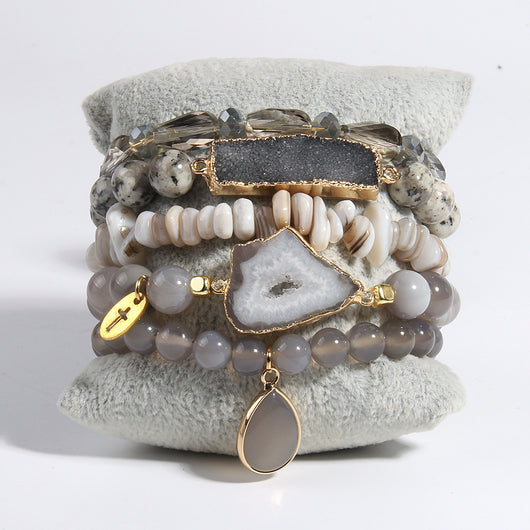 Pulsera de Cristal Natural Rosa con Agrupación de Cuarzo - Image 36