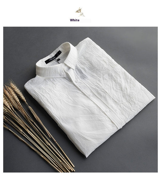 Camisa de Lino y Algodón para Hombre Manga Larga Casual Ligera - Image 11