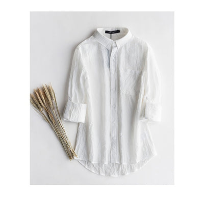 Camisa de Lino y Algodón para Hombre Manga Larga Casual Ligera - Image 12