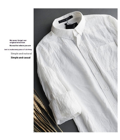 Camisa de Lino y Algodón para Hombre Manga Larga Casual Ligera - Image 13