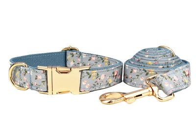 Collar Floral Azul de Algodón Poliéster para Mascotas - Image 33