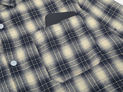 Camisa Cuadriculada Holgada de Manga Larga para Hombre - Image 27
