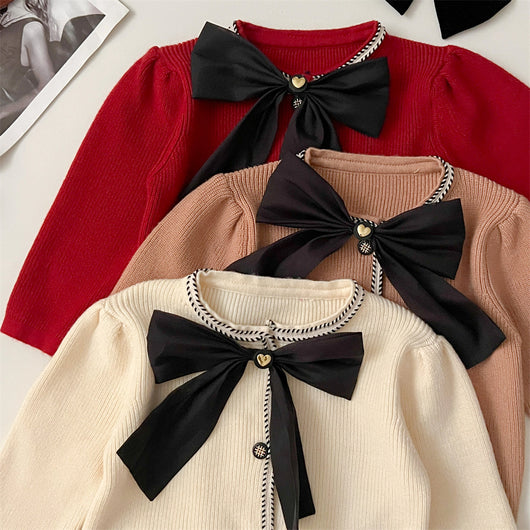 Suéter Elegante con Mangas Abullonadas y Moño - Otoño e Invierno - Image 9