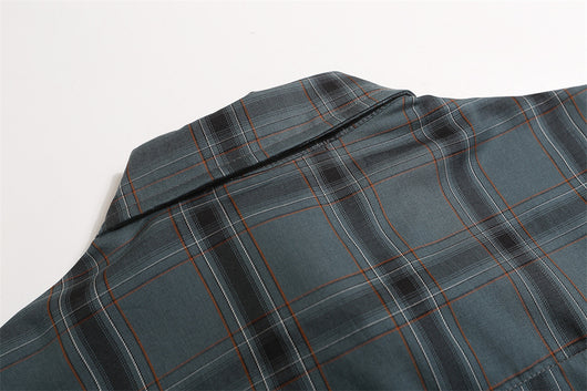 Camisa Cuadriculada Suelta Manga Corta para Hombre - Image 23