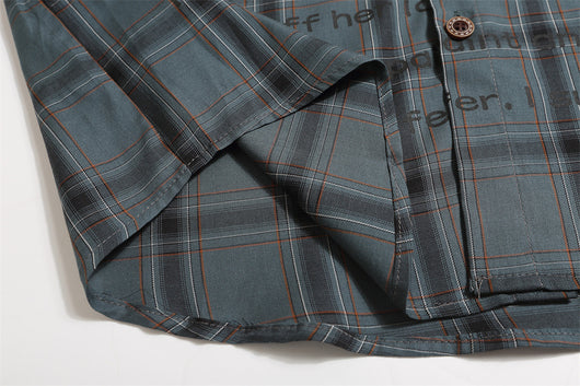 Camisa Cuadriculada Suelta Manga Corta para Hombre - Image 25