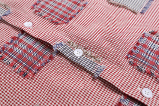 Camisa de Cuadros con Parches Desgastados para Hombre - Image 18