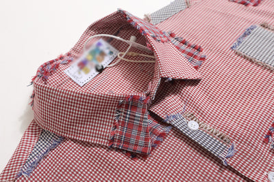 Camisa de Cuadros con Parches Desgastados para Hombre - Image 22