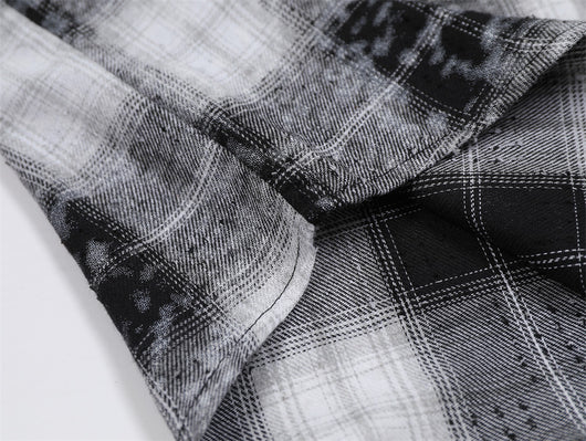 Camisa Cuadriculada Holgada de Manga Larga para Hombre - Image 22