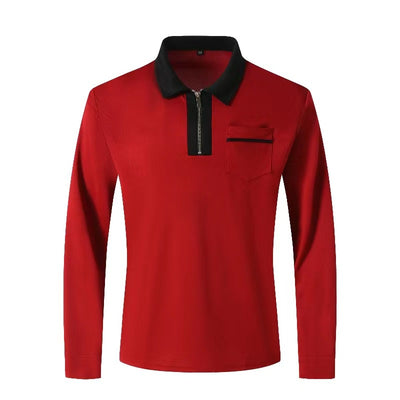 Polo Deportivo Hombre Otoño Cierre de Cremallera Cuello Solapa Algodón - Image 36