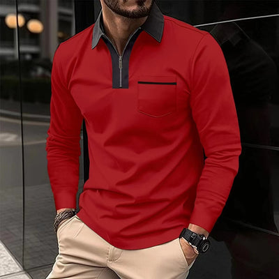 Polo Deportivo Hombre Otoño Cierre de Cremallera Cuello Solapa Algodón - Image 55