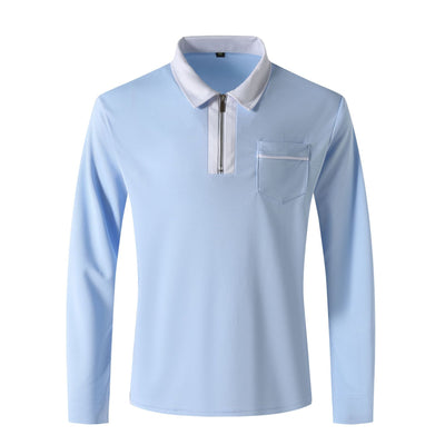 Polo Deportivo Hombre Otoño Cierre de Cremallera Cuello Solapa Algodón - Image 41