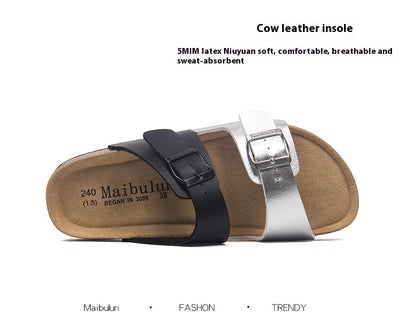 Sandalias de Corcho Planas a Juego para Parejas - Estilo Ins Verano Playa Talla Grande - Image 15