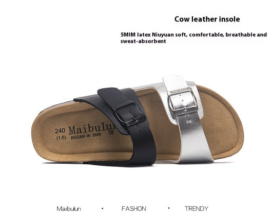 Sandalias de Corcho Planas a Juego para Parejas - Estilo Ins Verano Playa Talla Grande - Image 15