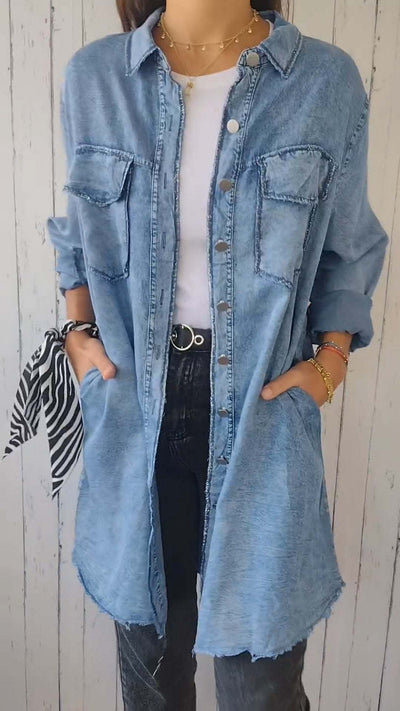 Camisa Chaqueta Casual de Tela Tipo Denim - Image 19
