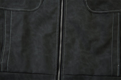 Chaqueta de Cuero PU Punk Desgastada para Hombre - Image 24