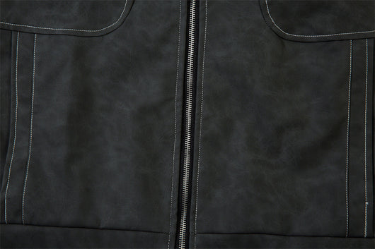 Chaqueta de Cuero PU Punk Desgastada para Hombre - Image 24