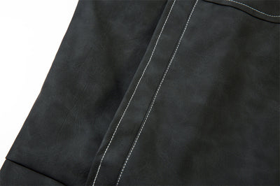 Chaqueta de Cuero PU Punk Desgastada para Hombre - Image 30