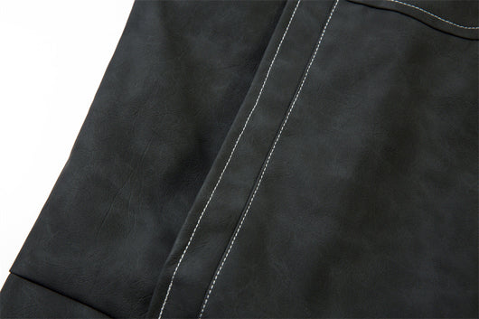 Chaqueta de Cuero PU Punk Desgastada para Hombre - Image 30