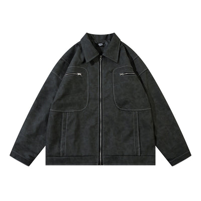 Chaqueta de Cuero PU Punk Desgastada para Hombre - Image 32
