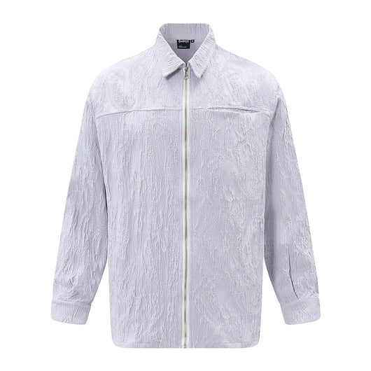 Camisa de Manga Larga con Textura Plisada - Image 32