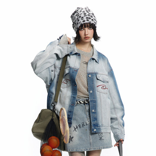 Chaqueta Denim Tie-Dye Degradado - Diseño Exclusivo Primavera Otoño - Image 32
