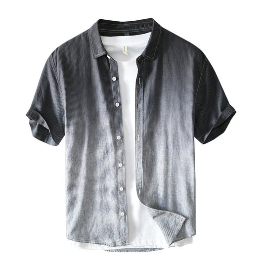 Camisa Casual de Rayas Transpirable para Hombre - Image 18