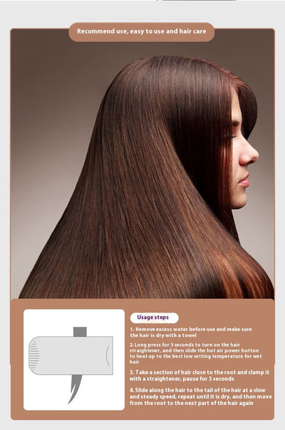 Black two-in-one hot air hair curler and straightener with a protective cap, temperature settings, and power button. - Image 10