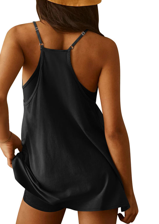 Conjunto de 3 Piezas: Vestido Tejido Corto con Bolsillos y Tirantes - Image 25