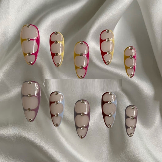 Uñas Postizas Almendra Francesas Personalizadas Hechas a Mano - Image 14