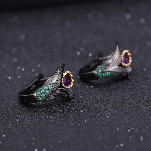 Conjunto de Joyería Amatista en Forma de Flor - Plata 925 Plateada - Image 26