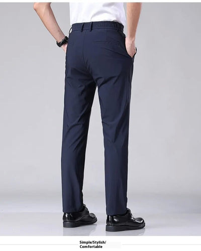 Pantalones Casuales para Hombre Ajuste Elástico Negocios Tela Ligera - Image 39
