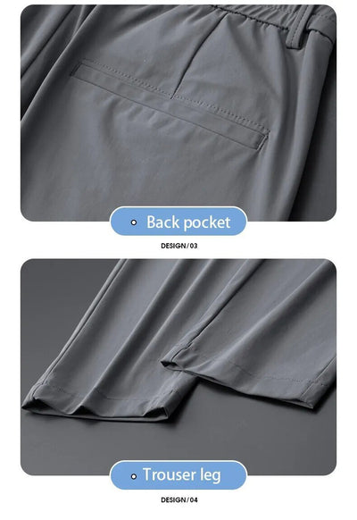 Pantalones Casuales para Hombre Ajuste Elástico Negocios Tela Ligera - Image 44