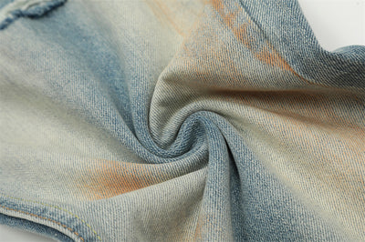 Jeans Rotos con Teñido Tie-Dye Estilo Americano para Hombre - Image 7