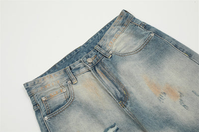 Jeans Rotos con Teñido Tie-Dye Estilo Americano para Hombre - Image 11
