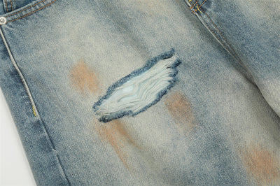 Jeans Rotos con Teñido Tie-Dye Estilo Americano para Hombre - Image 13