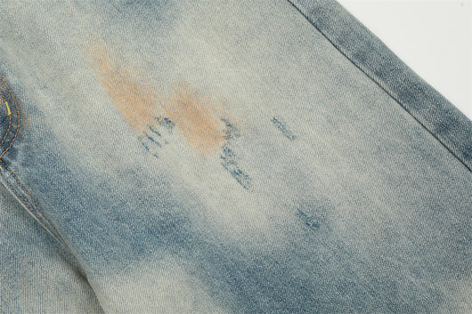 Jeans Rotos con Teñido Tie-Dye Estilo Americano para Hombre - Image 18