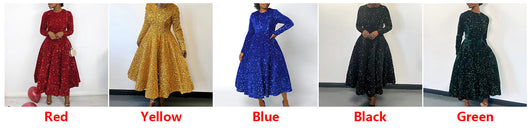 Vestido Formal Midi con Lentejuelas y Manga Larga para Mujer - Image 13