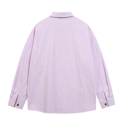 Camisa Manga Larga Estampado Letras con Rayas Verticales para Hombre - Image 32