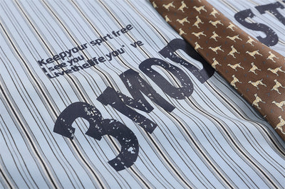 Camisa Manga Larga Estampado Letras con Rayas Verticales para Hombre - Image 34