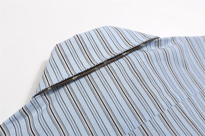 Camisa Manga Larga Estampado Letras con Rayas Verticales para Hombre - Image 40