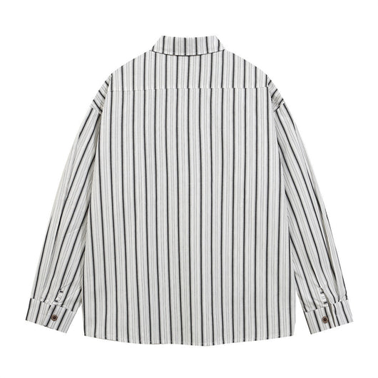 Camisa Manga Larga Estampado Letras con Rayas Verticales para Hombre - Image 41
