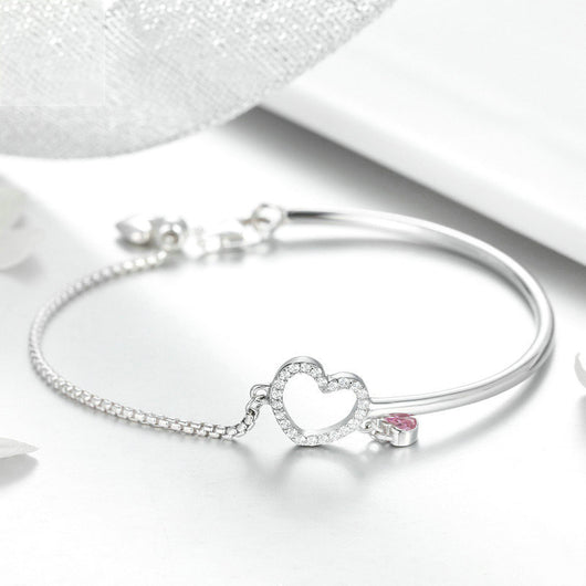 Pulsera de Plata Esterlina 925 con Corazón para Mujer - Image 8