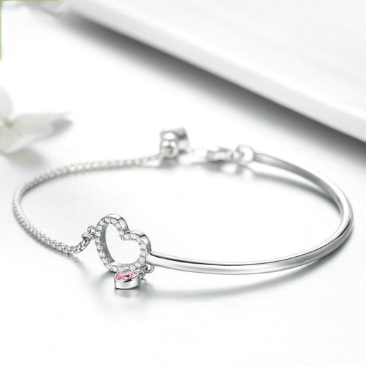 Pulsera de Plata Esterlina 925 con Corazón para Mujer - Image 10