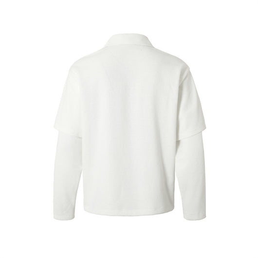 Playera Suelta con Diseño de Cuentas Abstractas y Solapas para Hombre - Image 30