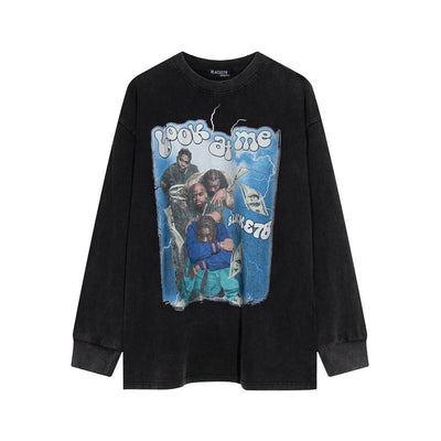Camiseta Larga Punk Wash de Algodón Puro - Estilo Street Ins - Image 24