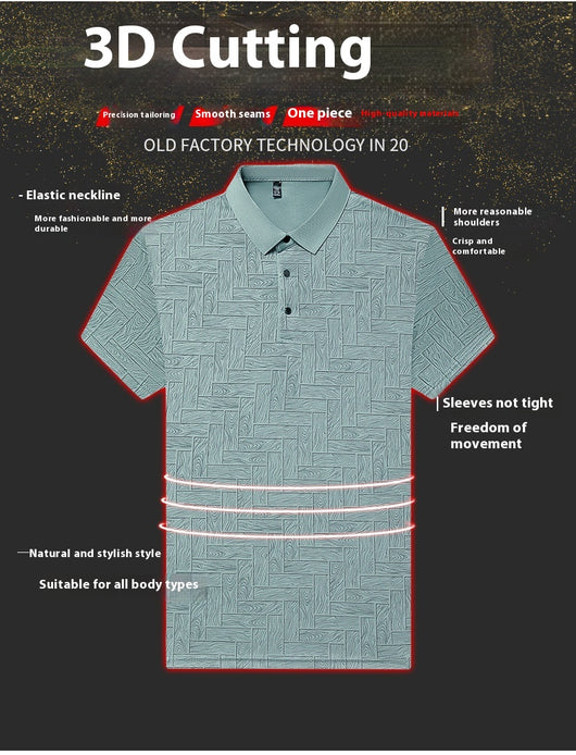 Camiseta Fresca de Seda de Hielo con Estampado Moderno para Hombre - Image 39