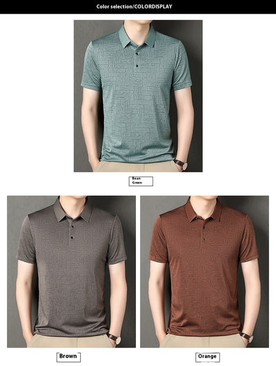 Camiseta Fresca de Seda de Hielo con Estampado Moderno para Hombre - Image 40