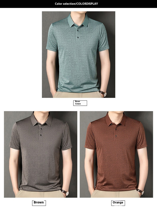 Camiseta Fresca de Seda de Hielo con Estampado Moderno para Hombre - Image 40