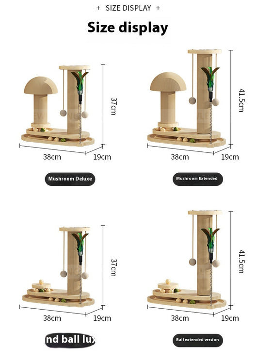Rascador Giratorio de Madera Maciza para Gatos - Juguete Duradero - Image 15