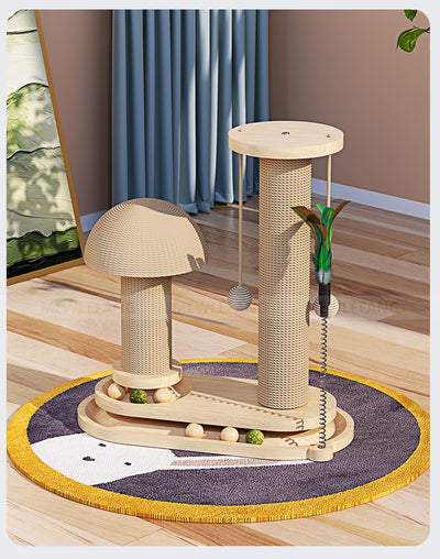 Rascador Giratorio de Madera Maciza para Gatos - Juguete Duradero - Image 17